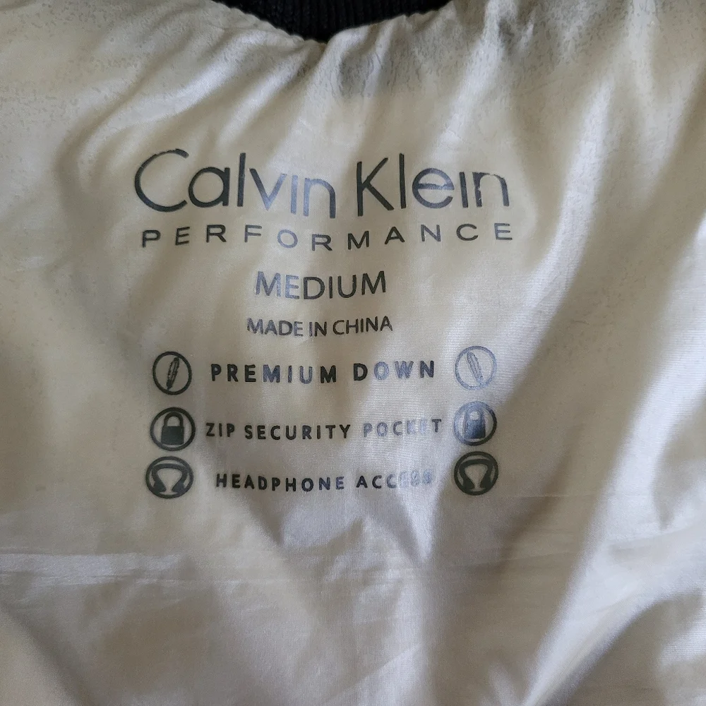 Calvin Klein Performace Down Quilted Puffer Vest Gold Black Womens Medium